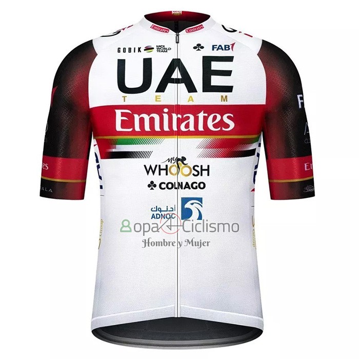 Uae Ropa Ciclismo Culotte Corto 2021 Mangas Cortas Negro Blanco Rojo